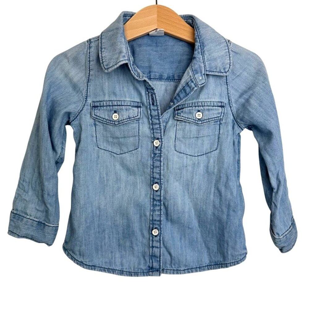 Gap Button Down Light Denim Shirt 2T